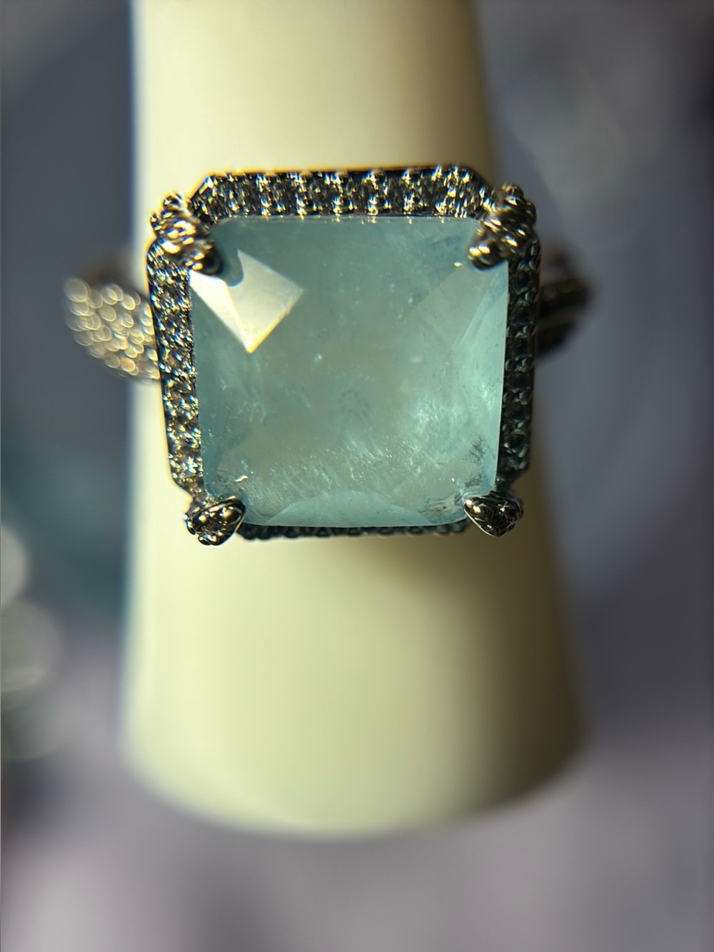 Bomb Party Sparkle in the Sun RG94052 Blue Topaz Quartz Statement Ring